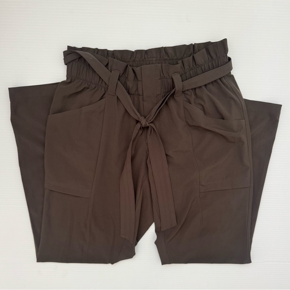 Athleta Skyline High Rise Paperbag Tie Waist Ankle Pants Size 2 - Picture 2 of 6